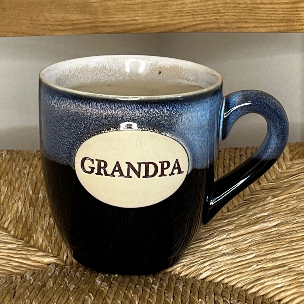 Grandpa Coffee Mug Burton + Burton Blue Black‎ Novelty Gift For Grandfather